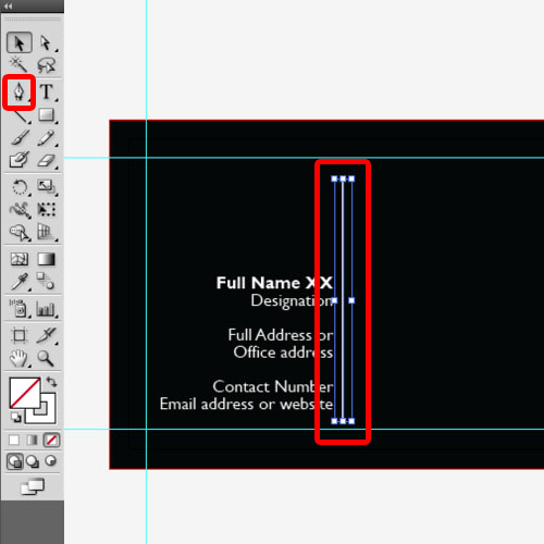 Using the pen tool to create a straight line