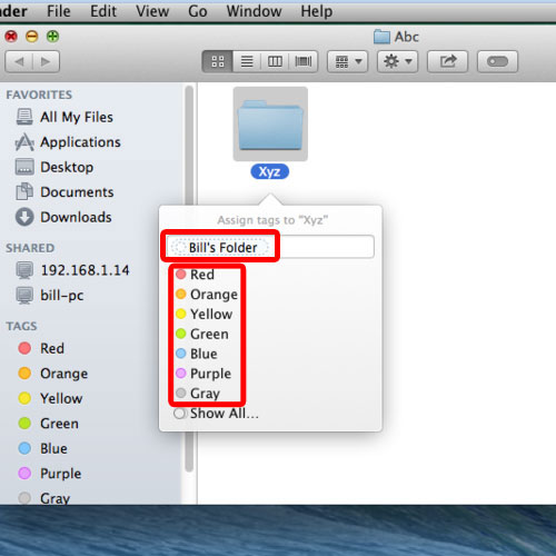 edit tags mac os 10.9