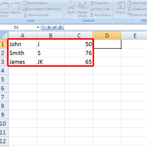 Insert values to enter in cell