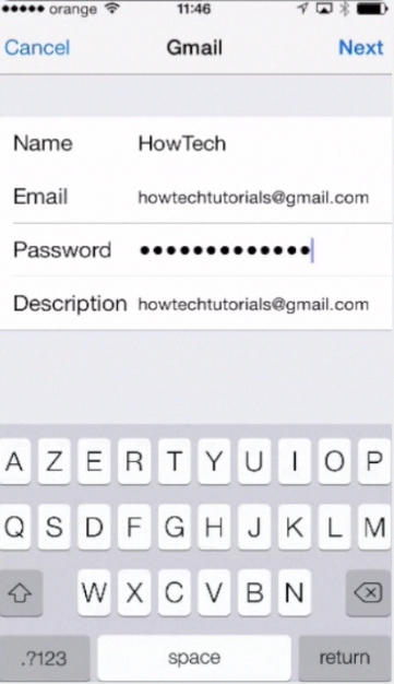 entering Google credentials on iPhone running on iOS 7