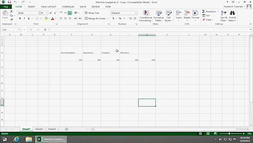 opening a worksheet in Microsoft Excel 2013