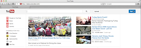signing in to YouTube channel using Mac