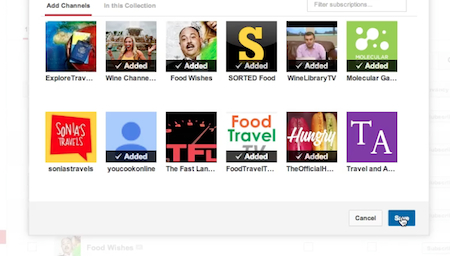 saving a new YouTube channel collection
