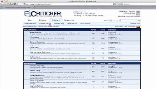 demonstrating „Criticker” website