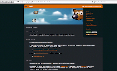 when downloading gimp for mac verifying