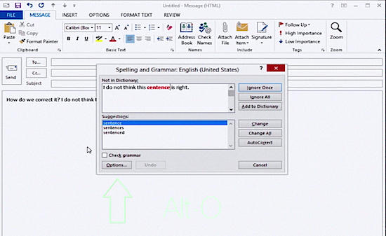 auto spell check in excel 2013