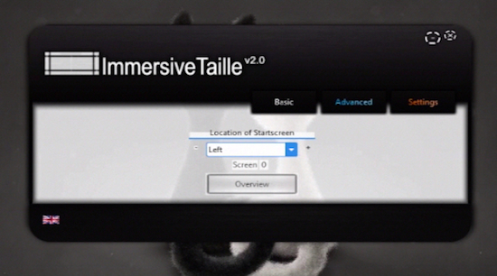 the  main menu of ImmersiveTaille app