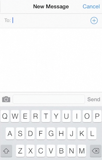 composing a new message on iPhone running on iOS 7