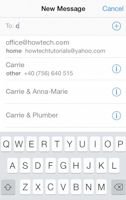 a group contacts suggestion seen on iPhone running on iOS 7