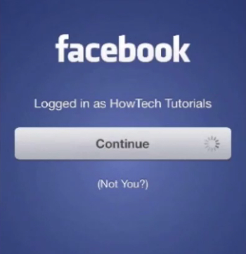 signing in Facebook app on iPhone running on iOS 7