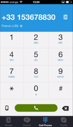 calling to landline phone on Skype on iPhone running on iOS 7