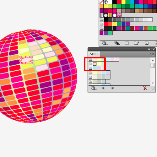 changing colors of the rectangles within the sphere