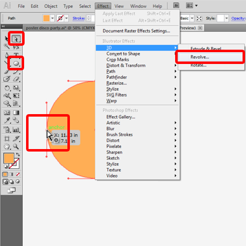 revolving the half circle