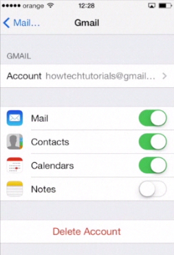 changing newly added Gmail settings on iPhone running on iOS 7