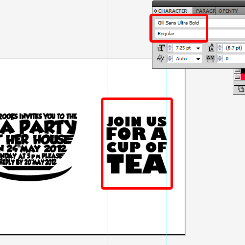 adding more text to the invitation card