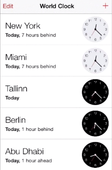 reaching date and time settings through Clock app on iPhone running on iOS 7