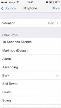 setting the new ringtone on iPhone running on iOS 7