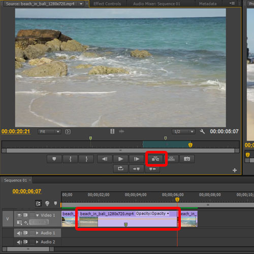 inserting footage in between clips