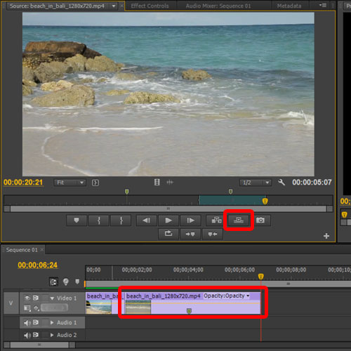 replacing the footage in the sequence