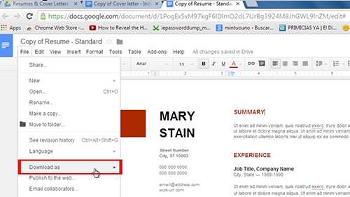 how to create resume link in google drive