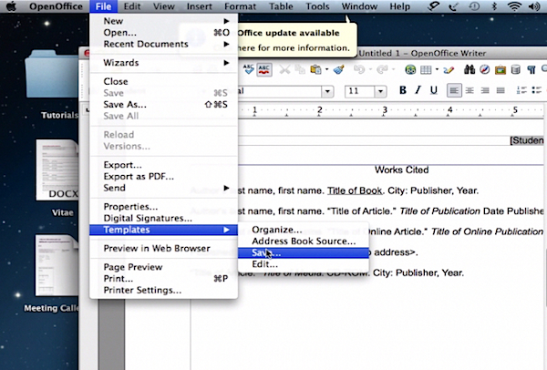 how to save openoffice documents to open in word