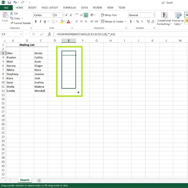 compare columns in excel for matches with mac excel 2013