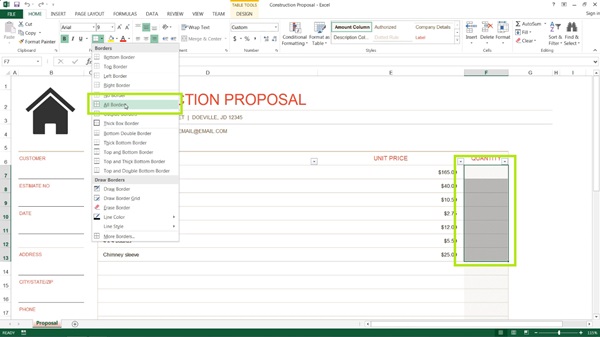 First just set up your Excel document