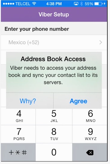 Viber will request access to your phone’s address book