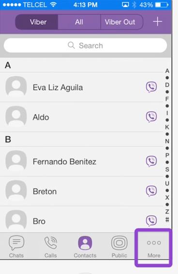 open viber contact to iphone contact