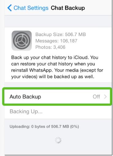 Tapping Auto Backup