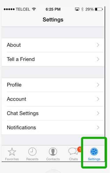 go to WhatsApp settings