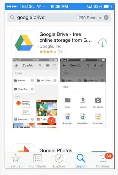 install Google drive app