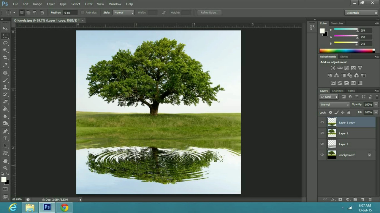 photoshop water reflection effect