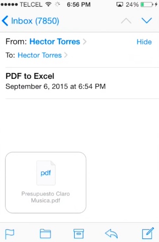 convert PDF to Excel on the iPhone