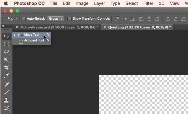 import pictures file to an existing psd in Photoshop