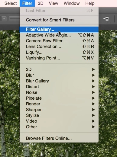 Use Photoshop Filter Gallery