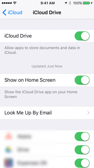 enable and use iCloud Drive app