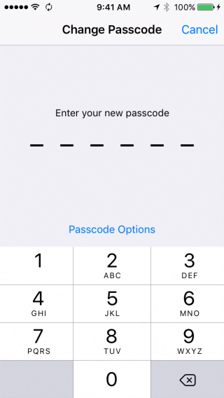 iPhone settings on iOS 9