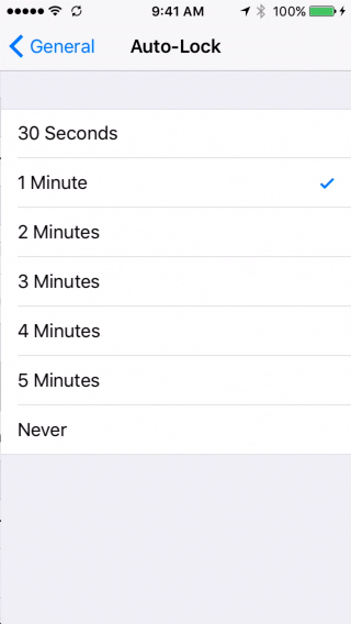 iPhone settings on iOS 9