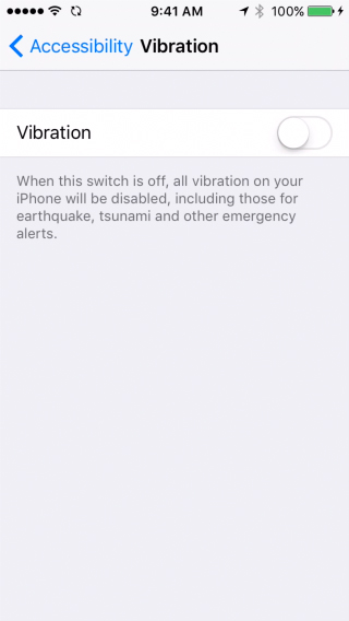 iPhone settings on iOS 9