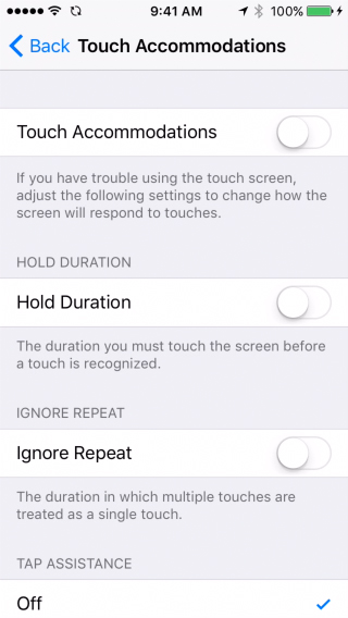 iPhone settings on iOS 9