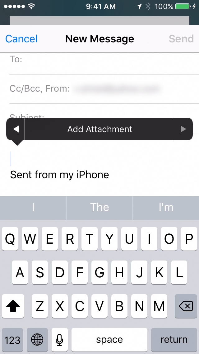 Add Mail Attachment from iCloud