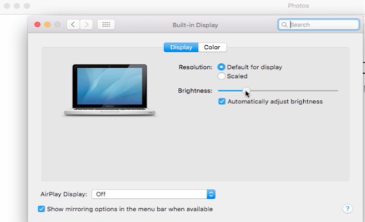 change the display using System Preferences