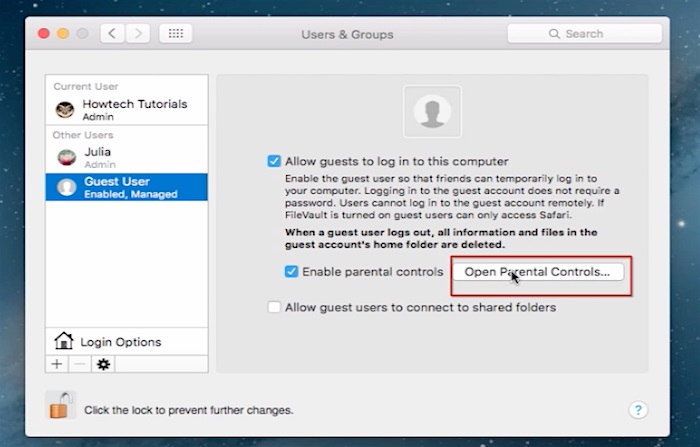 create guest login user on Mac