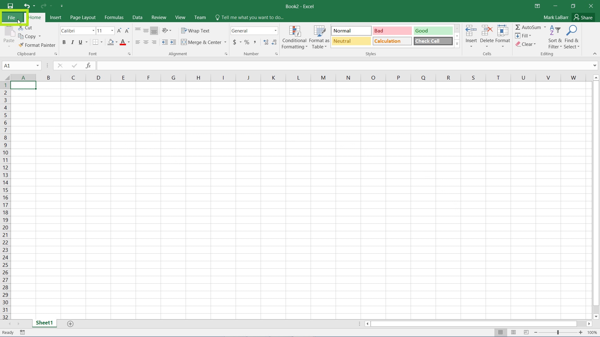 budget planning in Excel 2016