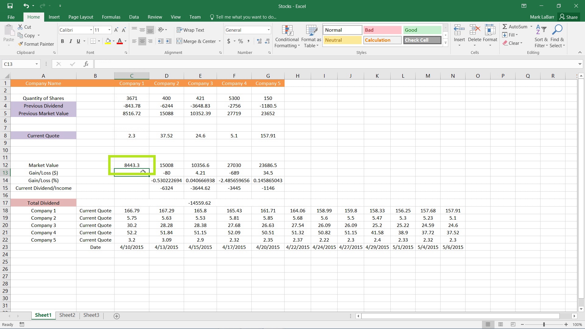 Creating Basic Formulas In Excel 2016 Howtech 7053