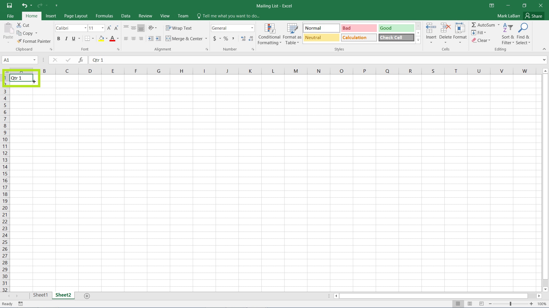 Create a Drop-Down List in Excel 2016