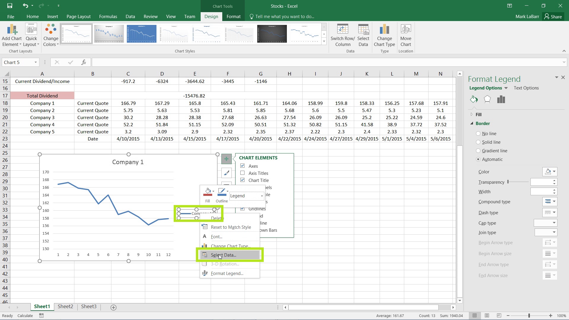 Create Charts in Excel 2016