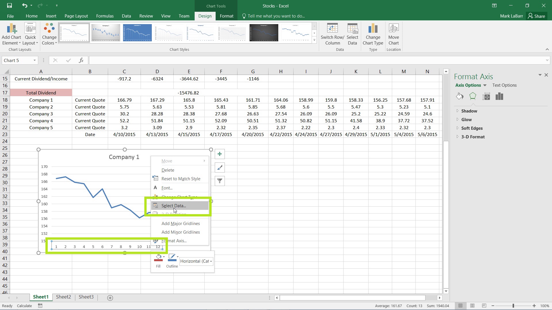 how do you switch x and y axis in excel for mac