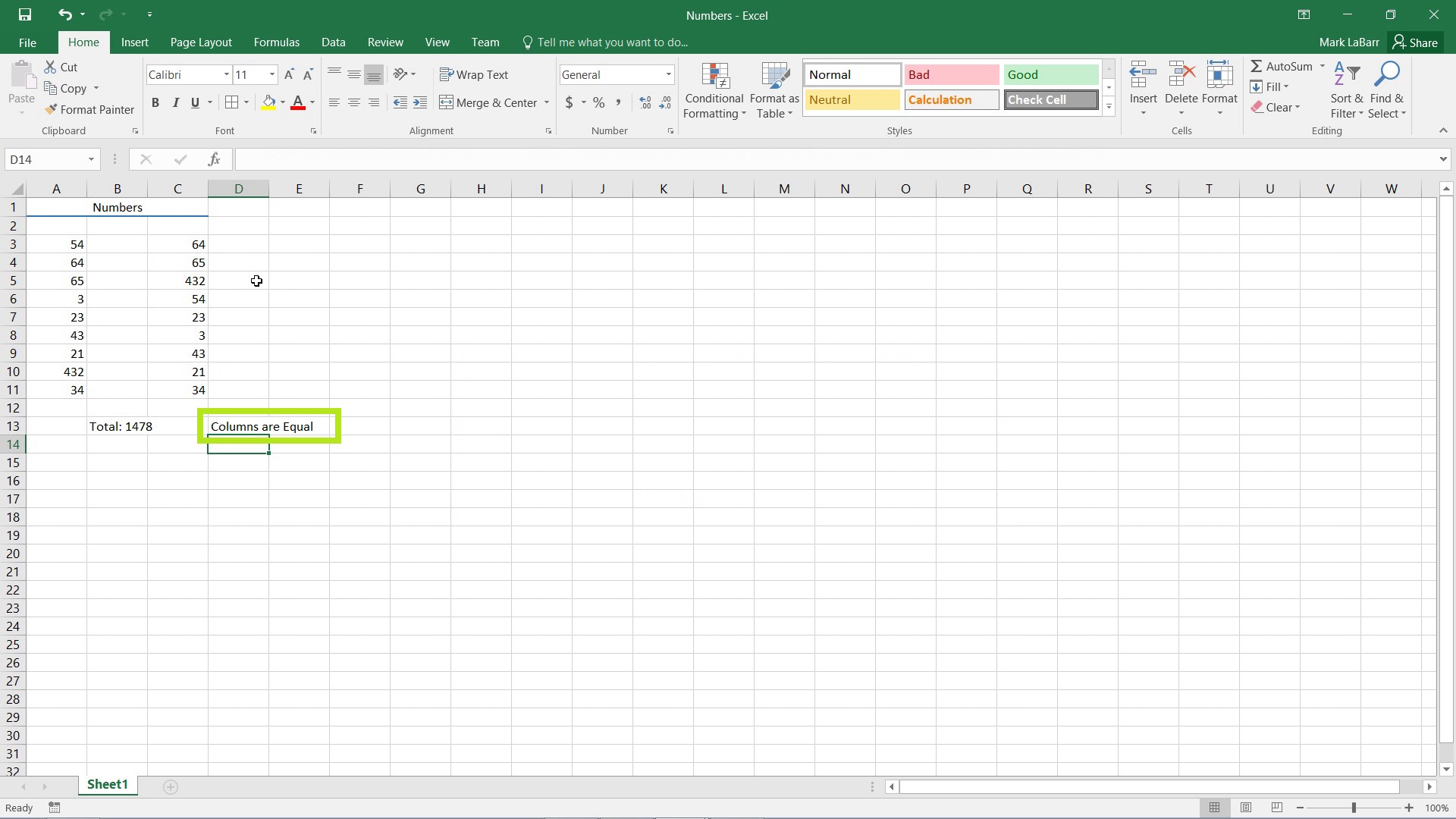 use the IF Function in Excel 2016